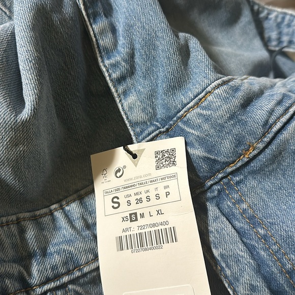 ZARA DENIM TRF HALTER-NECK JUMPSUIT BLUE SIZE S | 7227/080 - Picture 13 of 16